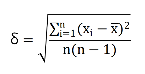 x¡为单次测量值（n=10）