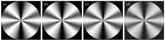不同噪声水平下空气样品的模拟强度图像