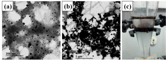 (a)含氟体系合成的银纳米颗粒 (a)反应过程的沉淀物 (a)反应过程的照片