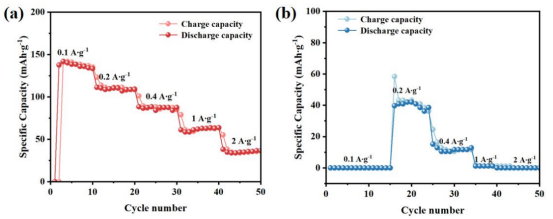 复合集流体的电池性能 (a) PET-Al(b) PET-DMDSbasic-Al