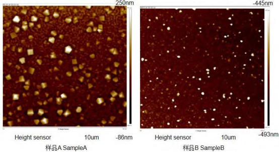两种方法沉积1μm铝膜的表面形貌