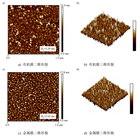FePc与Al薄膜的AFM图像