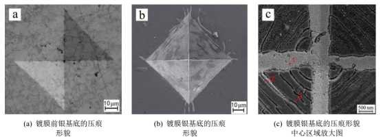 镀膜前后压痕形貌